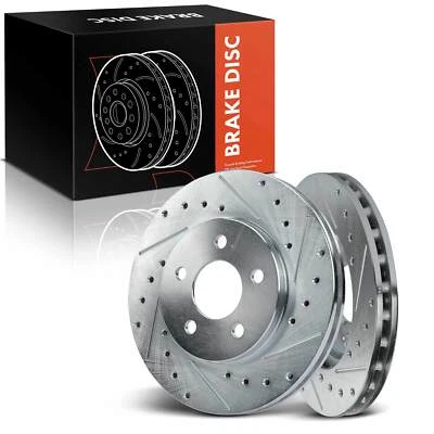 Rotores de freno perforados para Chrysler Town & Country Dodge Caravan 1996-2000 delanteros Foto 1 de 4