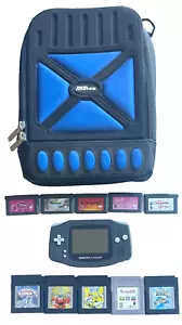 TOP NINTENDO GAMEBOY ADVANCE GBA AGB-001 BUNDLE MIT 10 SPIELEN & GROSSER HÜLLE - Bild 1 von 11