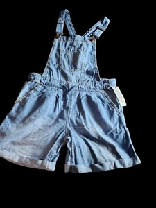NWT Cat & Jack Girls Light Wash Denim Shortalls Overalls Size L (10/12) - Picture 1 of 5