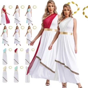 Damen Römische Göttin Kostüm Cosplay Römisch Kleid Mit Zubehör Halloween Robe - Bild 1 von 79
