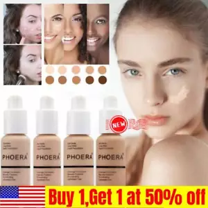 PHOERA Foundation Concealer Makeup Full Coverage Matte Brighten Long Lasting - Bild 1 von 17