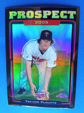 2005 TOPPS CHROME UPDATE TREVOR PLOUFFE #UH90 RC BLACK REFRACTOR #/250 TWINS