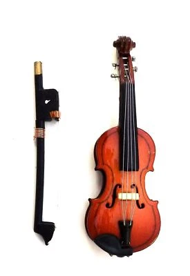 Bambole Casa Violino & Arco Miniatura Strumento Musica Stanza 1:12 Accessori - Immagine 1 di 4