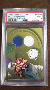 2001 Topps Gallery Originals Relics #GOPM Peyton Manning JSY PSA 9 Mint Pop. 1 - Picture 1 of 1