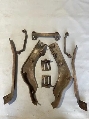 1966 Oldsmobile Delta 88 Rear Bumper Braces Back Brackets Eighty Eight Ninety OE - Image 1 of 4