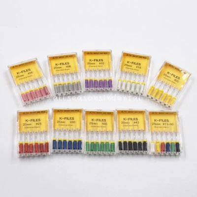 1 Pack Stainless Steel Dental K-Files 25mm Files Endodontic Instruments Hand Use - Image 1 of 4
