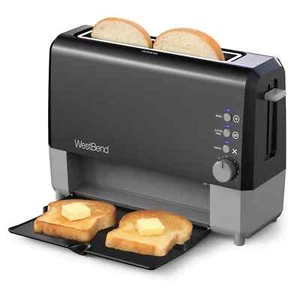 West Bend Wide-Slot Toaster, Cool Touch Exterior & Removable Crumb Tray, Black - Picture 1 of 5