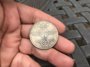 1936 GERMANY GERMAN BERLIN OLYMPICS WWII COMMEMORATIVE COIN