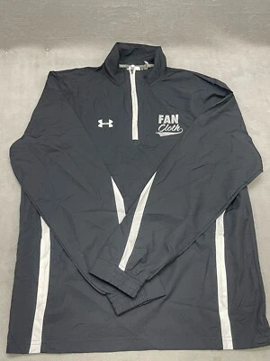 Pullover Under Armour para Hombres Mediano Negro Blanco 1/4 Cremallera Rompevientos Abanico Tela Logo Foto 1 de 4