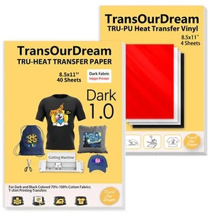 Tru-Heat Iron-On Transfer Paper 40 Sheets for Dark Fabric Printable Vinyl - Picture 1 of 6