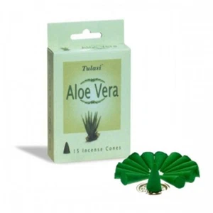 Aloe Vera Scented Incense Cones 15 pc set Tulasi, Aromatherapy Home fragrance - Picture 1 of 1