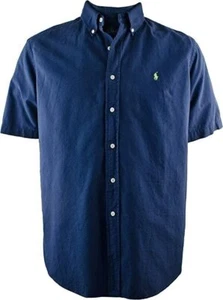 Ralph Lauren Classic fit Short-Sleeve Oxford Shirt Navy - Picture 1 of 1