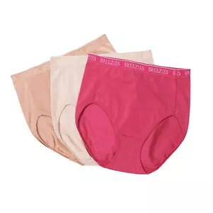 Breezies Women's Set of 3 Nylon Microfiber Hi-Cut Panties Orchid Large Size - Picture 1 of 1