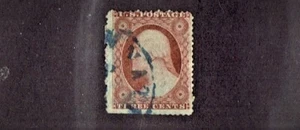 1857-61 U.S. CLASSIC 3c Dl Red Washington Sc#26 Used City Postmark + - Picture 1 of 1
