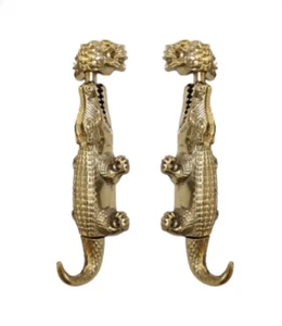 2 Amazing crocodile solid brass small 6.1/4" inch long Heavy Slide Bolt Old Styl - Picture 1 of 13
