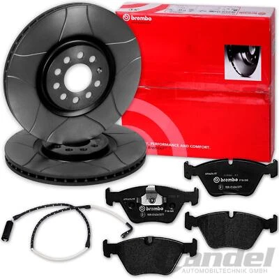 Brembo SLOTTED FRONT BRAKE DISCS + PADS Fits BMW 5 SERIES E39 - Image 1 of 3