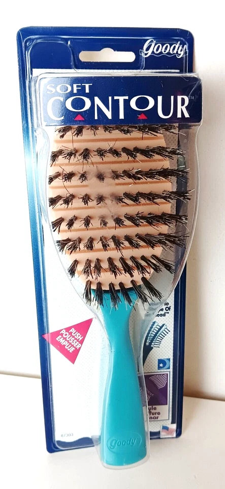 Goody Soft Contour Teal Hair Brush Flexible Pad Design Vtg '96 # 87303 NOS