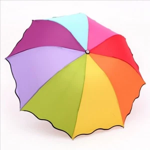Sonnenschirm Sturmsicher Regenschirm Stockschirm Partnerschirm Regenbogen - Bild 1 von 6