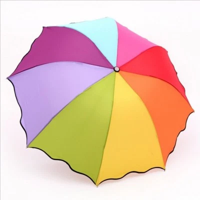 Sonnenschirm Sturmsicher Regenschirm Stockschirm Partnerschirm Regenbogen - Bild 1 von 4