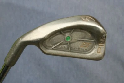 Left Hand Ping iSi Nickel 5 Iron Original Ping Steel Shaft Green Lie Angle - Image 1 of 3