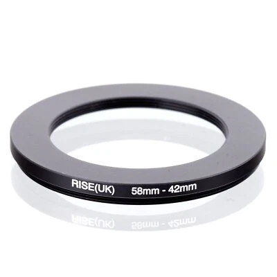 RISE(UK) 58mm-42mm 58-42 mm 58 to 42 Step down Ring Filter Adapter black - Image 1 of 3