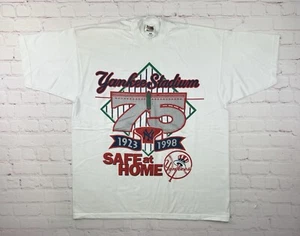 Vintage 1998 New York Yankees 75th Anniversary “Safe At Home” T Shirt XL 90s - Picture 1 of 8