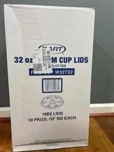 Dart Foam Cup Lid Straw Slotted, Fits 32 oz Cup W32T32 Case Of 1000 - Picture 1 of 3