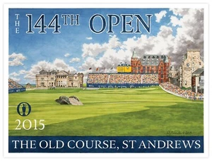 Official 2015 The Open Old Course St Andrews Golf Poster Zach Johnson 18" x 24" - Picture 1 of 2