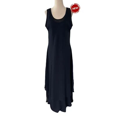 Vestido longo feminino Apart Impressions azul com fendas laterais em camadas pequeno médio novo com etiquetas 58-38 - Imagem 1 de 4