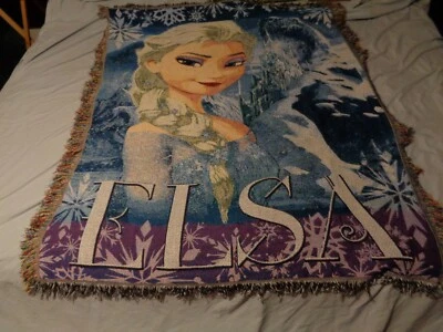 DISNEY FROZEN ELSA ICE QUEEN 44X60 TAPESTRY THROW  WALL DECOR BEDDING - Image 1 of 4