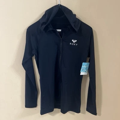 Moletom com capuz feminino Foxy preto manga longa zíper tamanho médio novo com etiquetas…#487  - Imagem 1 de 4