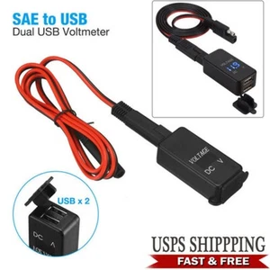 Waterproof Motorcycle Dual USB Charger Adapter with Quick Installation - Afbeelding 1 van 12