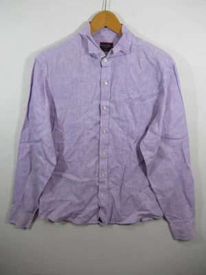 Untuckit Linen Button Up Shirt Men Medium Purple Long Sleeve - Image 1 of 4