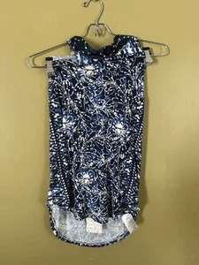 NWT Free People [SZ Large ] Madagascar Halter Tank Top in Indigo Blue Combo - Picture 1 of 9