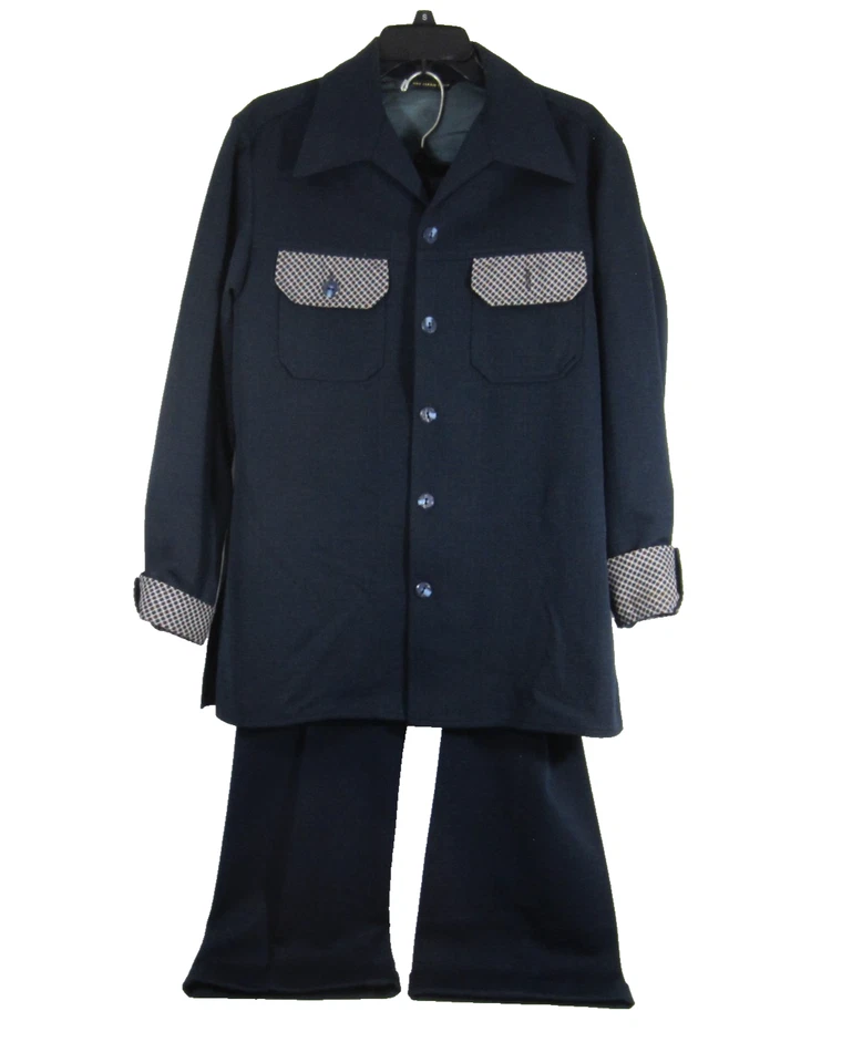 Conjunto de chaqueta y pantalón traje de ocio vintage años 70 2 piezas para hombre LRG 44 corte bota discoteca MOD Foto 1 de 4