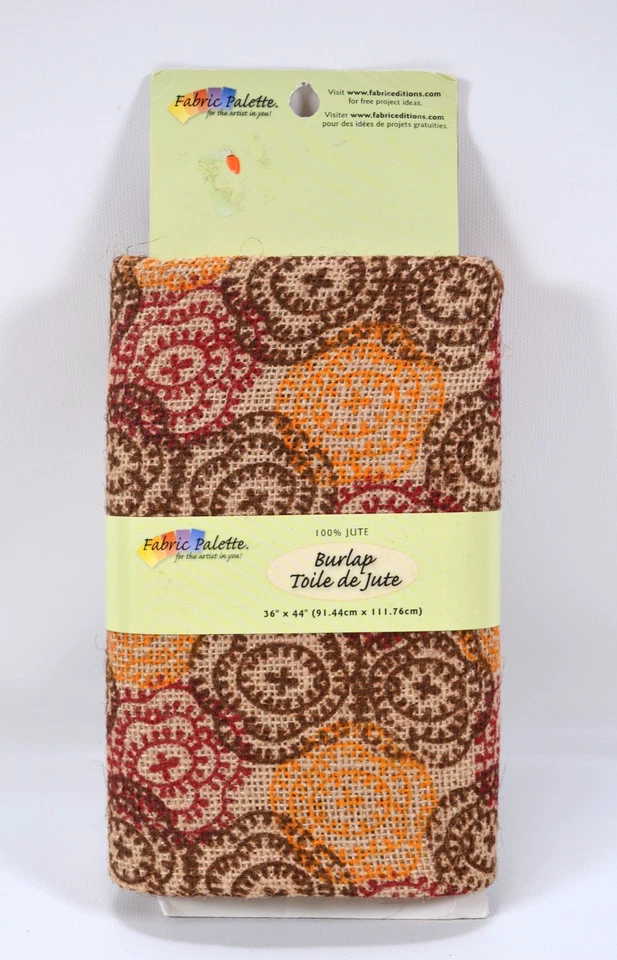 FABRIC PALETTE  Burlap / Toile de Jute 36" x 44" Multi Floral - Image 1 of 4