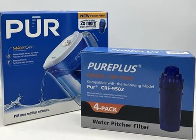 New PUR Basic Pitcher Water Filter 7 Cup, BPA Free & 4 Extra Filters *Ships FAST - Image 1 of 4