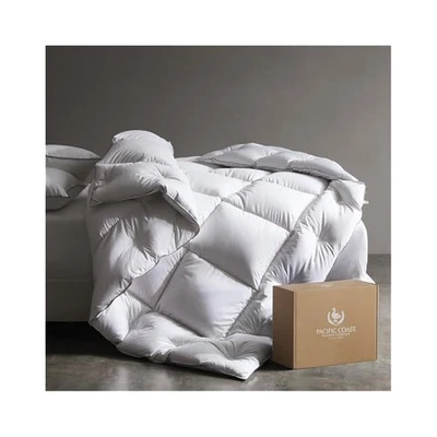 Edredón de Plumón Talla King, 100% Algodón, Extra Esponjoso Toda Temporada, Blanco Foto 1 de 4