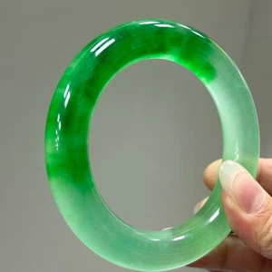 Natural ice Green Myanmar Jade jadeite bracelets Bangle 63mm - Picture 1 of 11
