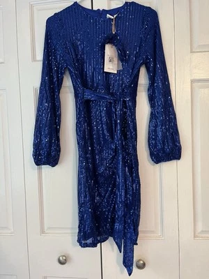 GRACE KARIN Teen Girls Blue Sequin Formal Pageant Party Dress Size 14 Youth  - Image 1 of 4