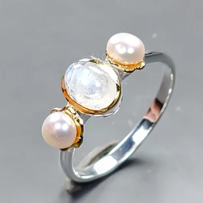 Jewelry gift Natural Moonstone Ring 925 Sterling Silver Size 7 /R435162 - Image 1 of 4