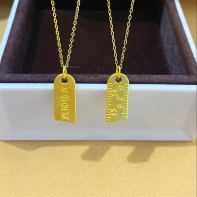 Чистый 999 24K желтое золото подвеска женщин 1шт 3D любовник линейка подвеска /0.4-0.5g - Изображение 1 из 4