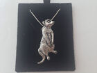 A61 Meercat On A 925 Sterling Silver Necklace Handmade 16 Inch Chain