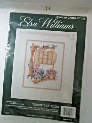 Elsa Williams The Sign Post Garden Counted Cross Stitch Kit Personalize Vintage - Image 1 of 4