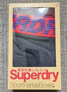 Superdry Men's Sport Fair Isle Boxer Single Pk Underwear Size XL Dark Grey - Picture 1 of 2