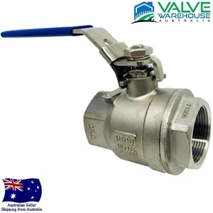 316 Stainless Steel Ball Valve – 2 Piece - F&F - Lockable - Picture 1 of 4
