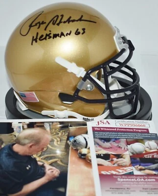 ROGER STAUBACH AUTOGRAPHED SCHUTT NAVY MIDSHIPMEN MINI HELMET 1963 HEISMAN JSA - Image 1 of 4