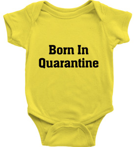Born In Quarantine Infant Baby Rib Bodysuit Jumpsuit Baby shower Gift Clothes