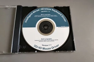 CD-ROM Intelligent Wired / Wireless Keyboard Driver 3D/4D Mouse Driver 1.1 - Zdjęcie 1 z 2