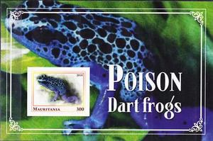 W MAURITANIA Y2018 (7v) POISON DART FROGS - Picture 1 of 1